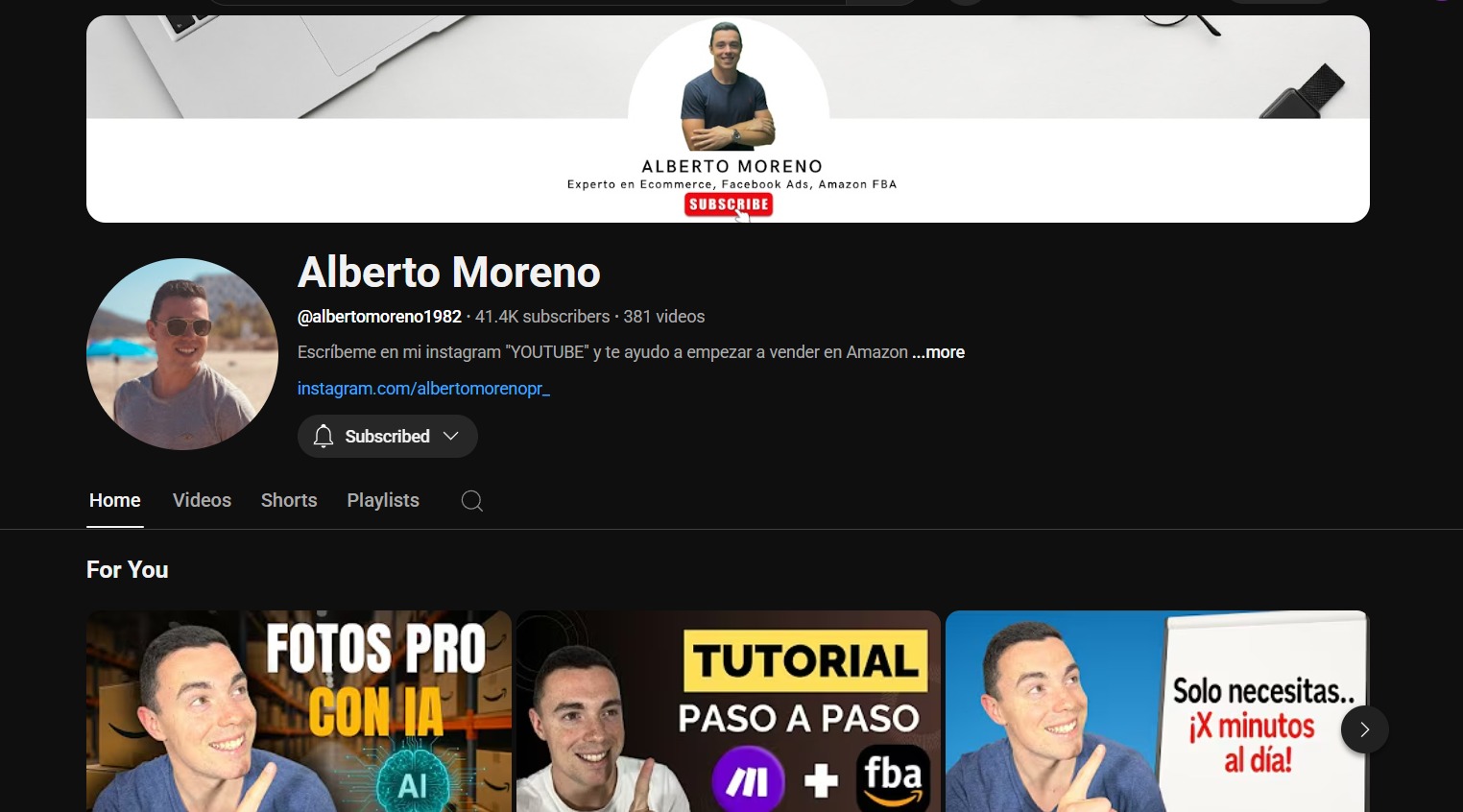 Alberto Moreno en YouTube